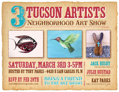 3 Artist Show in Tucson featuring Julie Rustad, Jack Busy and Kay Parks